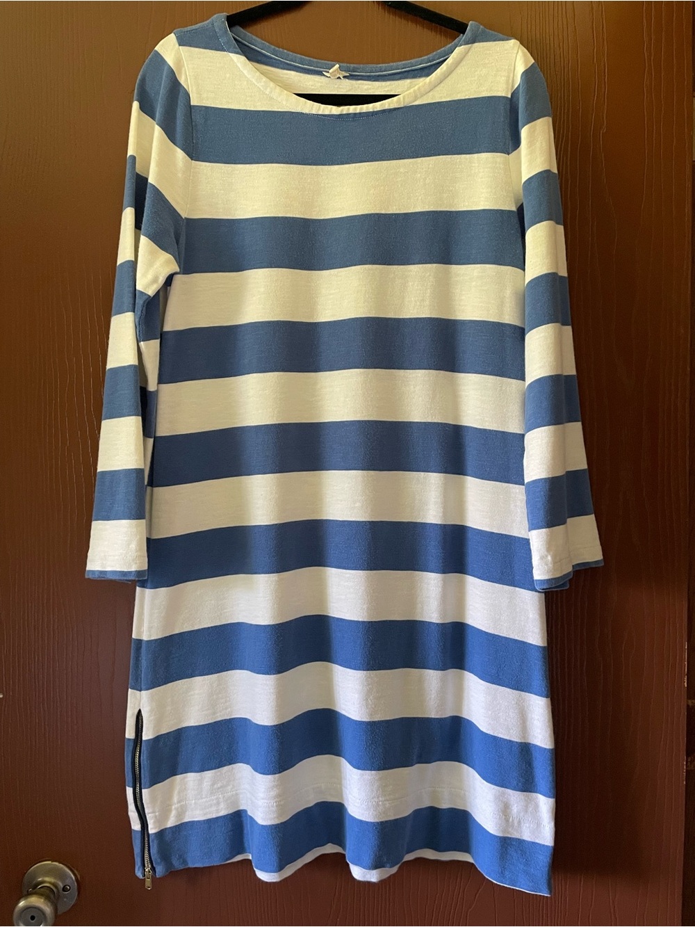 J. Crew Blue and White Striped Dress